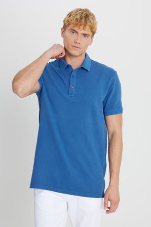 %100 Pamuk Slim Fit Dar Kesim Polo Yaka Tişört