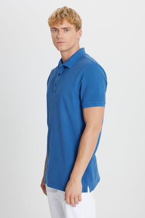 %100 Pamuk Slim Fit Dar Kesim Polo Yaka Tişört