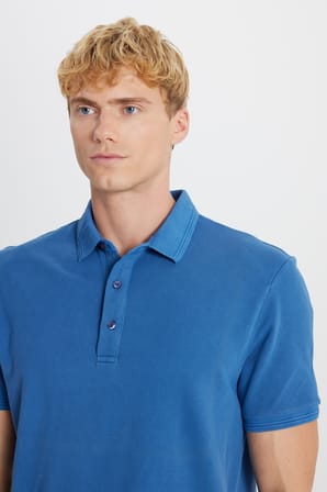 %100 Pamuk Slim Fit Dar Kesim Polo Yaka Tişört