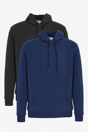 2'li Paket Standart Fit Normal Kesim Kapüşonlu Kanguru Cepli Sweatshirt