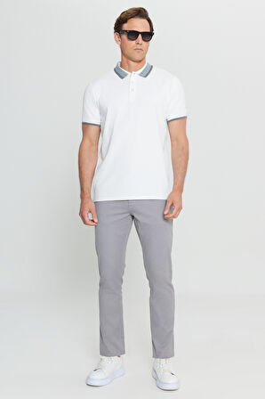 Pamuklu Slim Fit Dar Kesim Polo Yaka Esnek Tişört