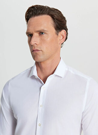 Altınyıldız Classics Slim Fit Düğmeli Yaka Beyaz Erkek Gömlek ACE020252040_BYZ
