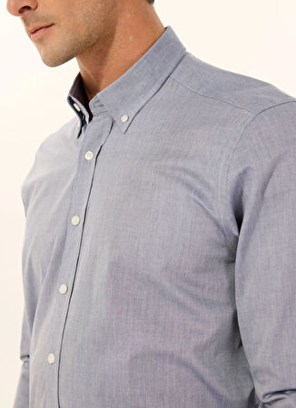 Altınyıldız Classics Slim Fit Düğmeli Yaka Lacivert Erkek Gömlek ACE020252040_LAC
