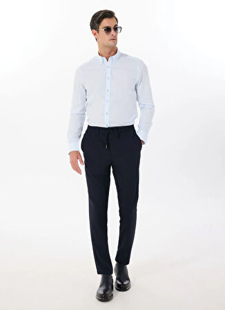 Altınyıldız Classics Slim Fit Düğmeli Yaka Mavi Erkek Gömlek ACE020252040_MAV