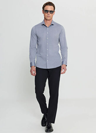 Altınyıldız Classics Slim Fit Düğmeli Yaka Siyah Erkek Gömlek ACE020252040_SYH