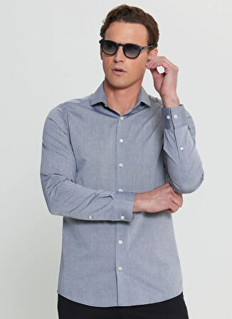 Altınyıldız Classics Slim Fit Düğmeli Yaka Siyah Erkek Gömlek ACE020252040_SYH