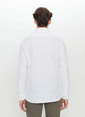 Altınyıldız Classics Slim Fit Düğmeli Yaka Beyaz Erkek Gömlek ACE020252165_BYZ