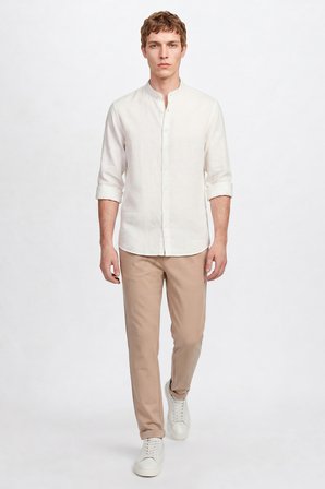 Comfort Fit Rahat Kesim Hakim Yaka Gömlek