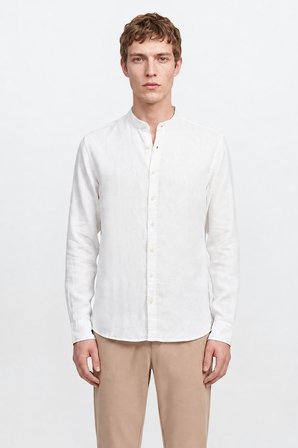 Comfort Fit Rahat Kesim Hakim Yaka Gömlek