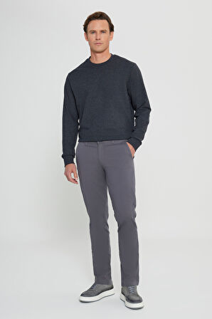 Standart Fit Normal Kesim 2 İplik Recycle Pamuklu Bisiklet Yaka Sweatshirt