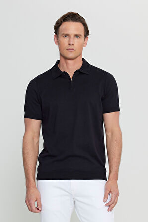 %100 Pamuk Standart Fit Normal Kesim Polo Yaka Triko Tişört