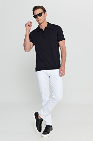 %100 Pamuk Standart Fit Normal Kesim Polo Yaka Triko Tişört