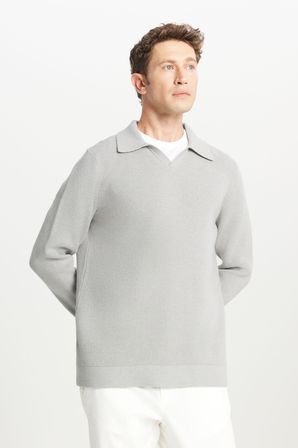 Pamuklu Standart Fit Normal Kesim Polo Yaka Triko Kazak