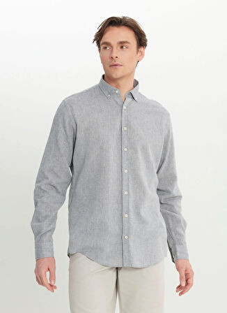 Altınyıldız Classics Comfort Fit Düğmeli Yaka Gri Erkek Gömlek ACE020252163_GRI
