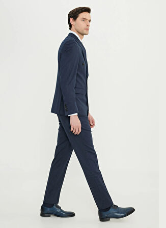 Altınyıldız Classics Normal Bel Slim Fit Lacivert - Beyaz Erkek Takım Elbise ACE030252243_LCB