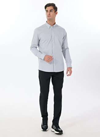 Altınyıldız Classics Slim Fit Düğmeli Yaka Gri Erkek Gömlek ACE020252040_GRI