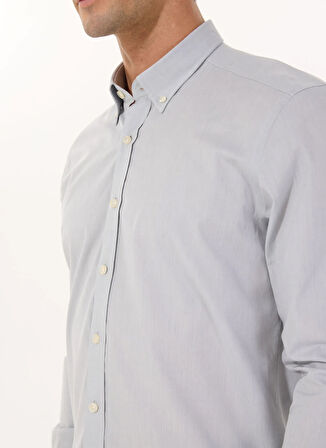 Altınyıldız Classics Slim Fit Düğmeli Yaka Gri Erkek Gömlek ACE020252040_GRI