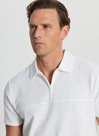 Altınyıldız Classics Polo Yaka Jakarlı Ekru Erkek T-Shirt ACE091252119_EKR