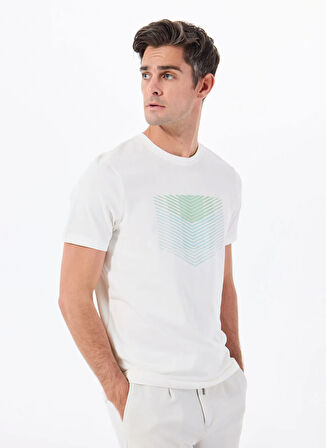 Altınyıldız Classics Bisiklet Yaka Baskılı Ekru Erkek T-Shirt ACE091252411_EKR