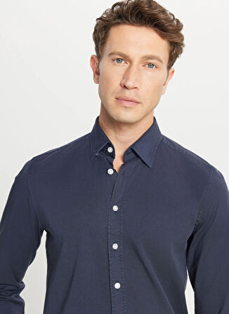Altınyıldız Classics Comfort Fit Düğmeli Yaka Lacivert Erkek Gömlek ACE020261370_LAC