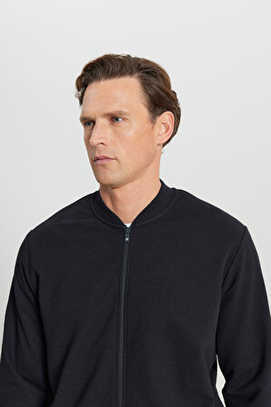 Pamuklu Standart Fit Normal Kesim Kolej Yaka Yan Cep Sweatshirt