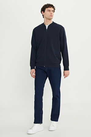 Pamuklu Standart Fit Normal Kesim Kolej Yaka Yan Cep Sweatshirt