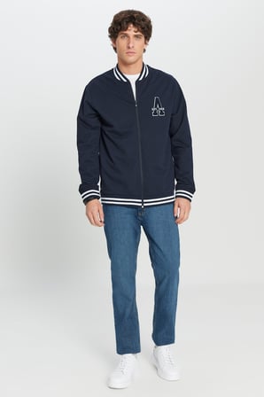 2 İplik Pamuklu Standart Fit Normal Kesim Fermuarlı Kolej Yaka Yan Cepli Sweatshirt