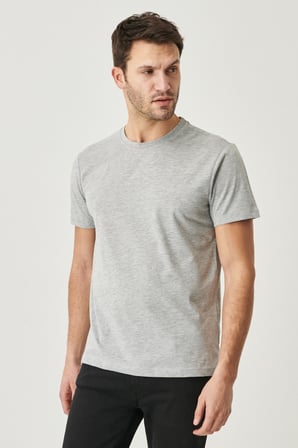 Slim Fit Bisiklet Yaka 2'li Düz Tişört Paketi