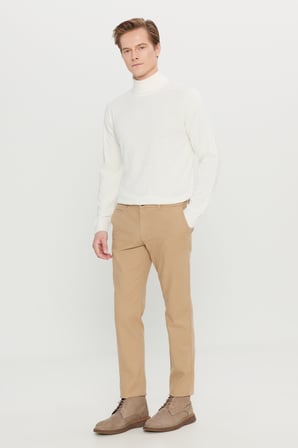 Pamuklu Slim Fit Dar Kesim Yan Cepli Armürlü Esnek Casual Pantolon