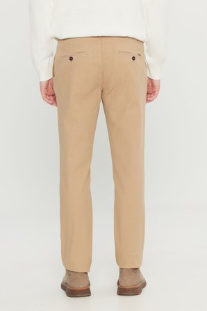 Pamuklu Slim Fit Dar Kesim Yan Cepli Armürlü Esnek Casual Pantolon