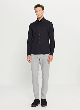 Altınyıldız Classics Slim Fit Düğmeli Yaka Siyah Erkek Gömlek ACE020261469_SYH