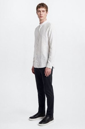 Pamuklu Slim Fit Dar Kesim Diagonal Desenli Yan Cepli Casual Pantolon