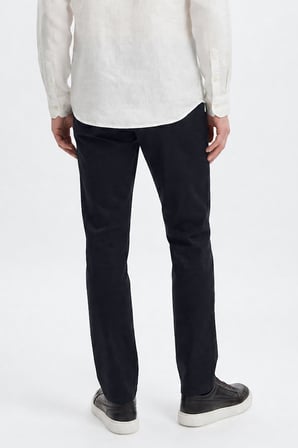 Pamuklu Slim Fit Dar Kesim Diagonal Desenli Yan Cepli Casual Pantolon