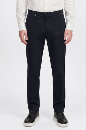 Pamuklu Slim Fit Dar Kesim Diagonal Desenli Yan Cepli Casual Pantolon