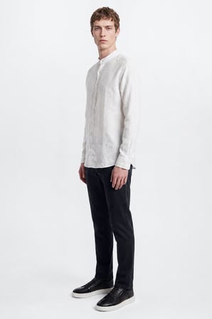 Pamuklu Slim Fit Dar Kesim Diagonal Desenli Yan Cepli Casual Pantolon