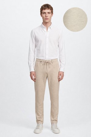 360 Her Yöne Esneyen Slim Fit Yan Cepli Diagonal Desenli Esnek Casual Pantolon