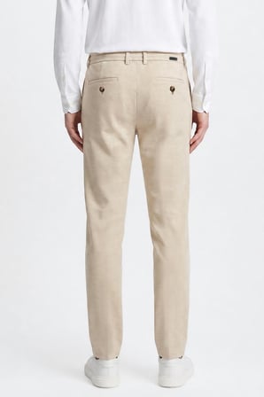 360 Her Yöne Esneyen Slim Fit Yan Cepli Diagonal Desenli Esnek Casual Pantolon