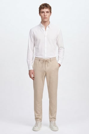 360 Her Yöne Esneyen Slim Fit Yan Cepli Diagonal Desenli Esnek Casual Pantolon