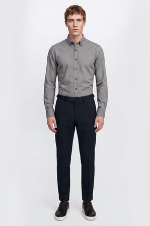 360 Her Yöne Esneyen Pamuklu Slim Fit Dar Kesim Beli Bağlamalı Yan Cepli Casual Pantolon