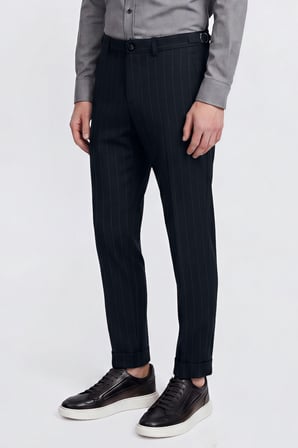 360 Her Yöne Esneyen Pamuklu Slim Fit Dar Kesim Beli Bağlamalı Yan Cepli Casual Pantolon