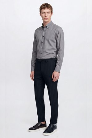 360 Her Yöne Esneyen Pamuklu Slim Fit Dar Kesim Beli Bağlamalı Yan Cepli Casual Pantolon
