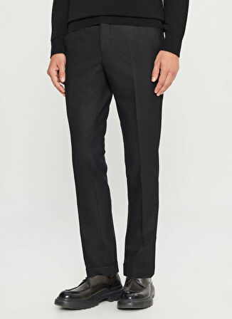 Altınyıldız Classics Lastikli Bel Duble Paça Slim Fit Siyah Erkek Pantolon ACE001261487_SYH