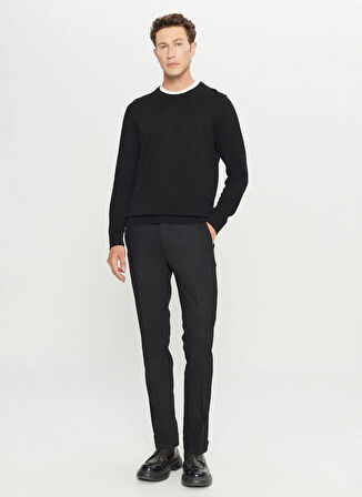 Altınyıldız Classics Lastikli Bel Duble Paça Slim Fit Siyah Erkek Pantolon ACE001261487_SYH