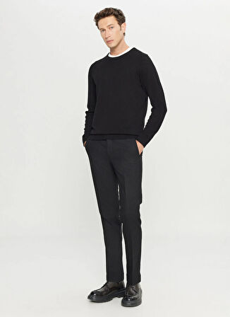 Altınyıldız Classics Lastikli Bel Duble Paça Slim Fit Siyah Erkek Pantolon ACE001261487_SYH