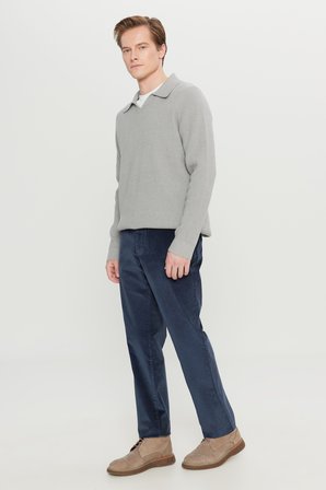 Pamuklu Slim Fit Dar Kesim Desenli Yan Cepli Pantolon