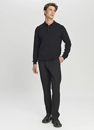 Altınyıldız Classics Polo Yaka Standart Siyah Erkek Kazak ACE043261436_SYH