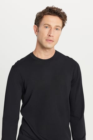 Standart Fit Normal Kesim Bisiklet Yaka Triko Basic Kazak