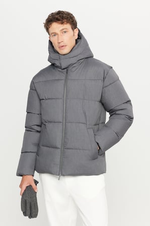 Pamuklu Standart Fit Normal Kesim Kapüşoınlu Dik Yaka Yan Cepli Casual Mont