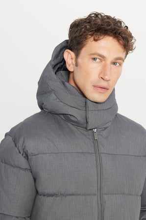 Pamuklu Standart Fit Normal Kesim Kapüşoınlu Dik Yaka Yan Cepli Casual Mont