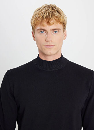 Altınyıldız Classics Yarım balıkçı Yaka Standart Siyah Erkek Kazak ACE043261438_SYH